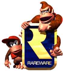 Diddy and DK with Rareware logo